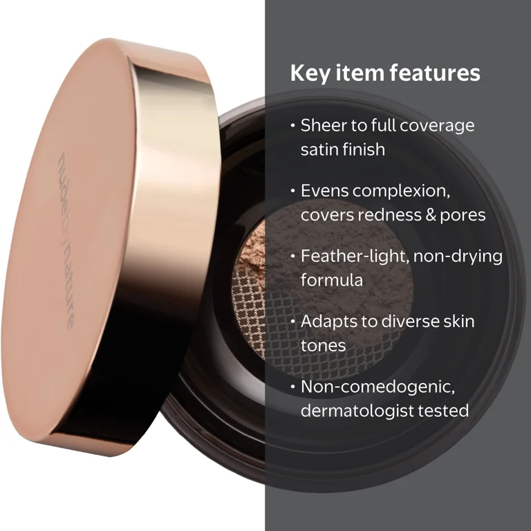 Nude by Nature Radiant Loose Powder Foundation, N4 Medium, 10g