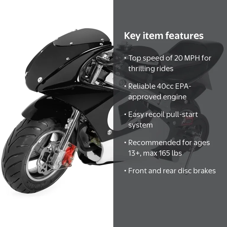 XtremepowerUS Kids Mini Motorcycle Gas Pocket Bike 40cc - Walmart.com