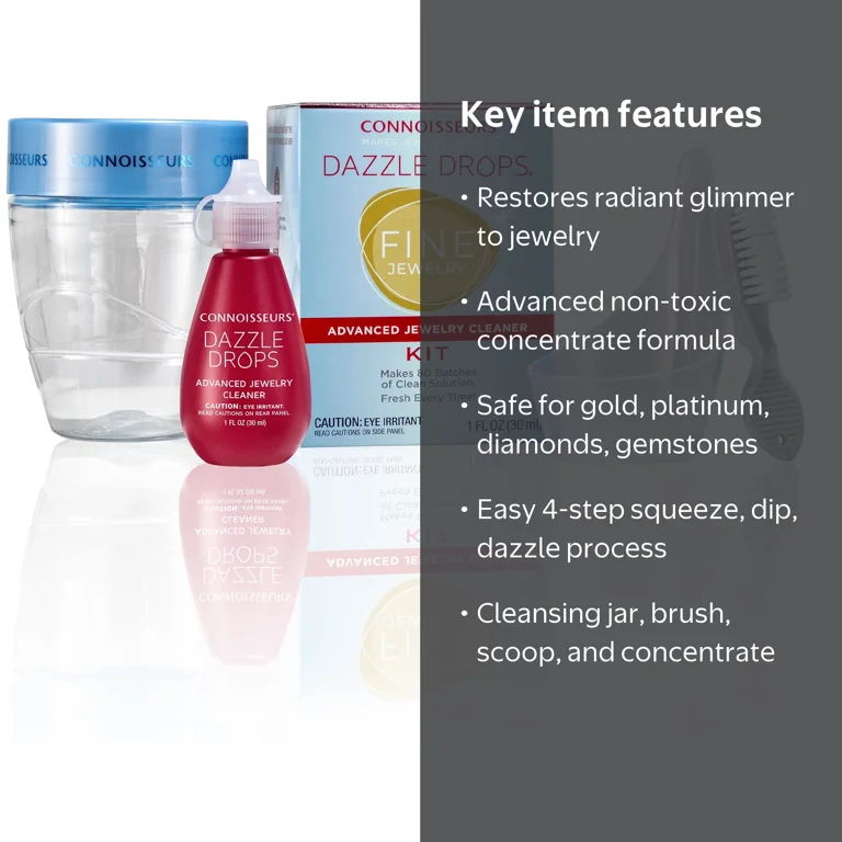 Connoisseurs Dazzle Drops Jewelry Cleaner Kit, 1 oz - Walmart.com