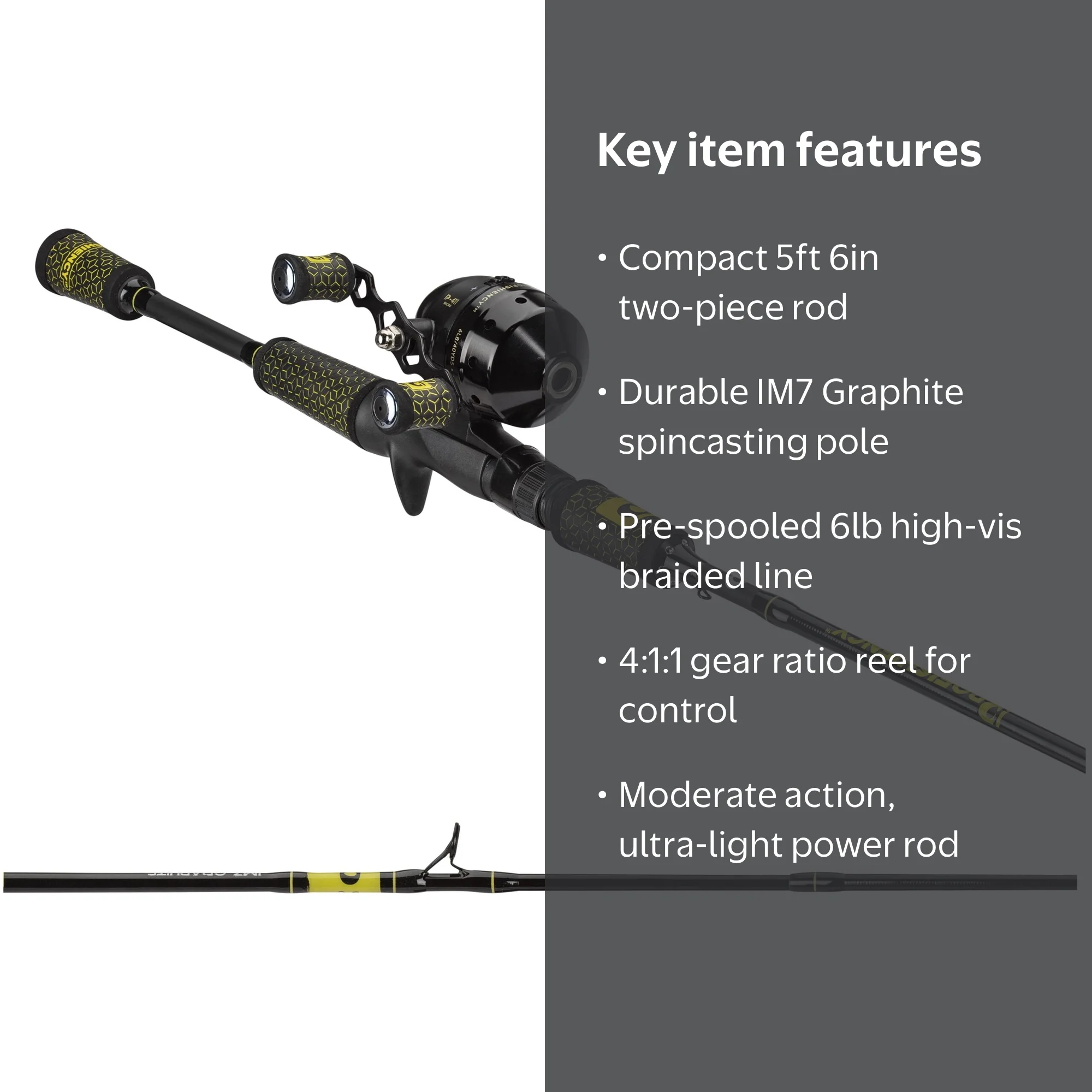 ProFISHiency 5ft 6in Bumblebee Micro Spincast IM7 Graphite Fishing