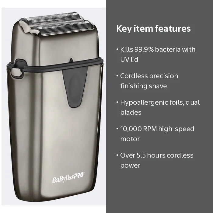 BaBylissPRO UV-Disinfecting Cordless Double-Foil Shaver - Walmart.com