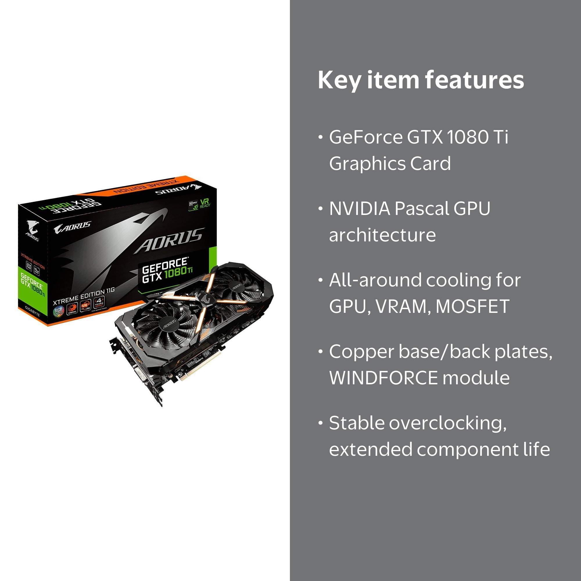 AORUS GeForce GTX 1080 Ti Gaming Video Graphics Card with