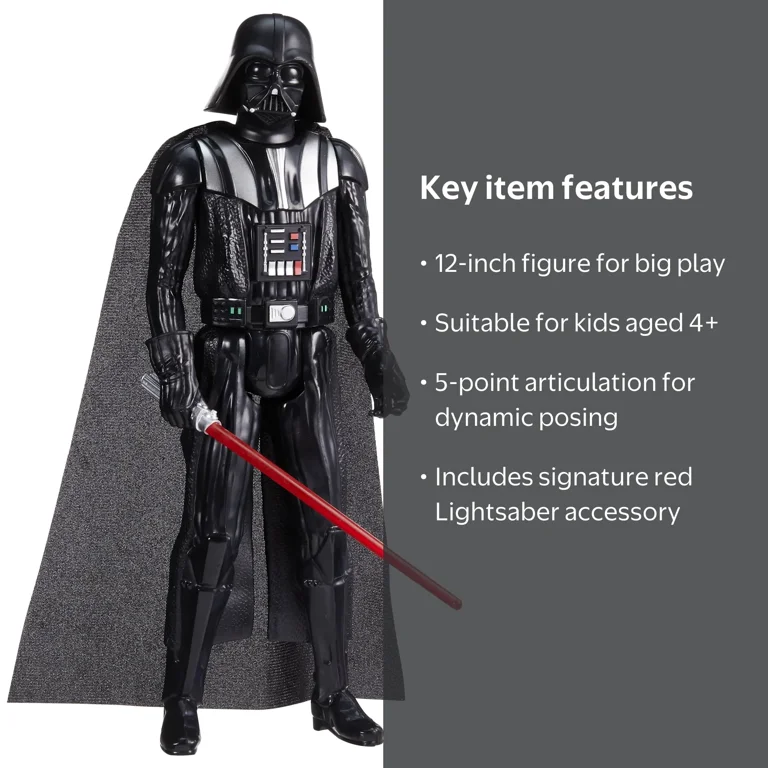Star Wars, Darth Vader Action Figure, 12 Inch, Red Lightsaber
