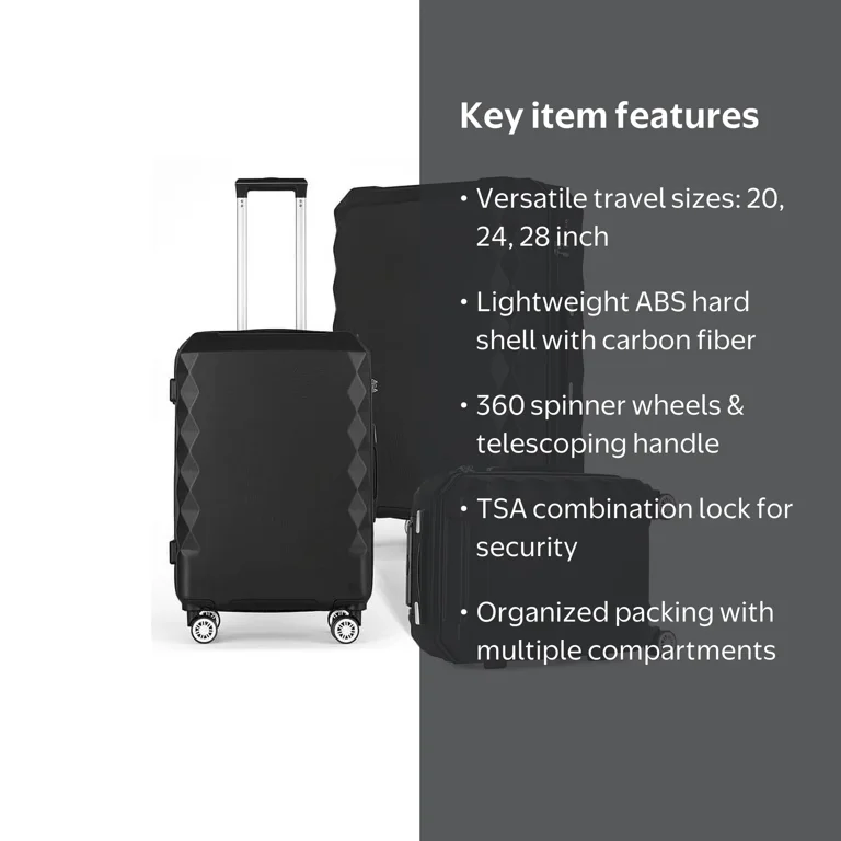 Hikolayae Rachel Collection - Three Piece Hardside Spinner Luggage