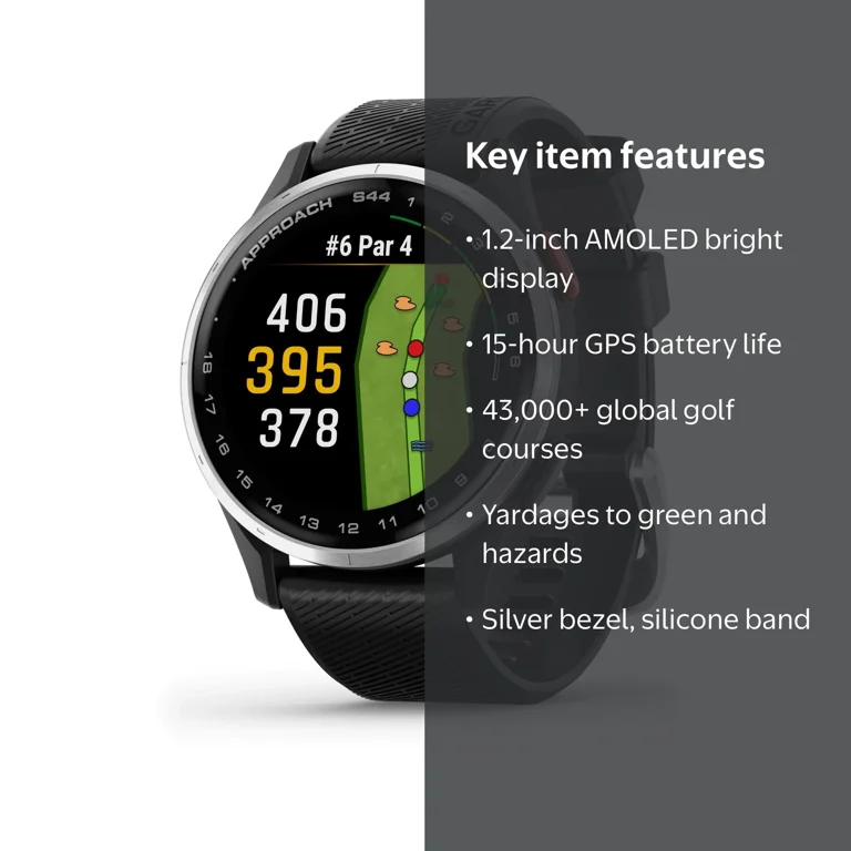 GARMIN, Golf Watch, AMOLED Display, On-Course Features - Walmart.com