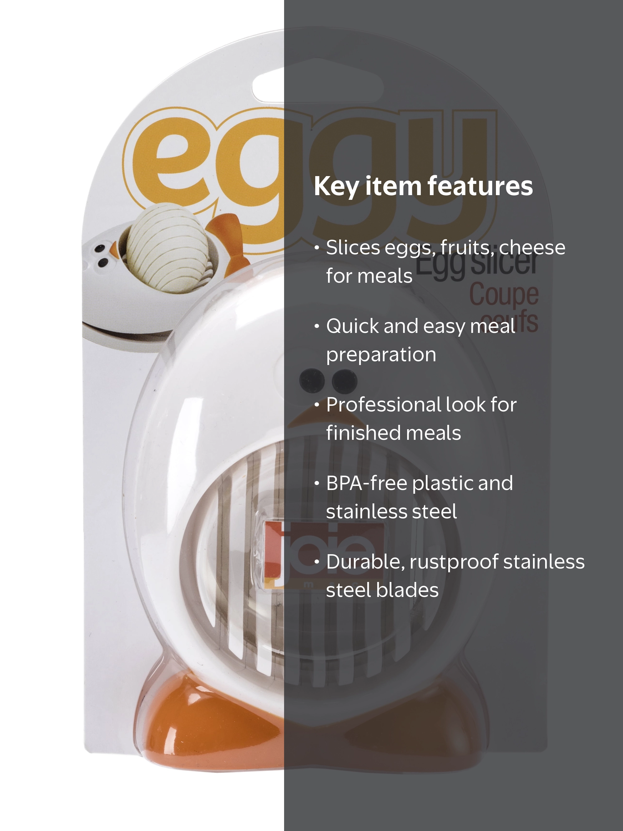 Joie Eggy ABS/Stainless Steel Hard Boiled Egg Slicer, Kitchen