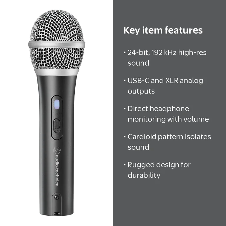 AudioTechnica ATR2100X-USB Cardioid Microphone for Podcast