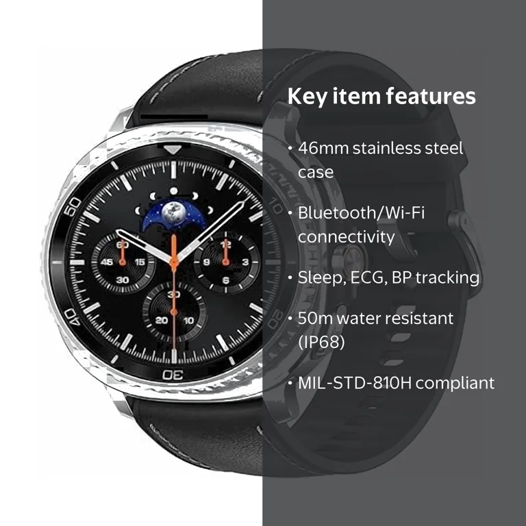 Samsung, Galaxy Watch8 Classic Bluetooth Smart Watch, 46mm, Black