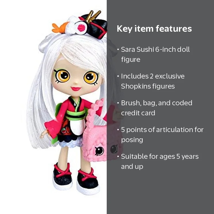 Shopkins Shoppies Sara Sushi Doll Figure - Walmart.com