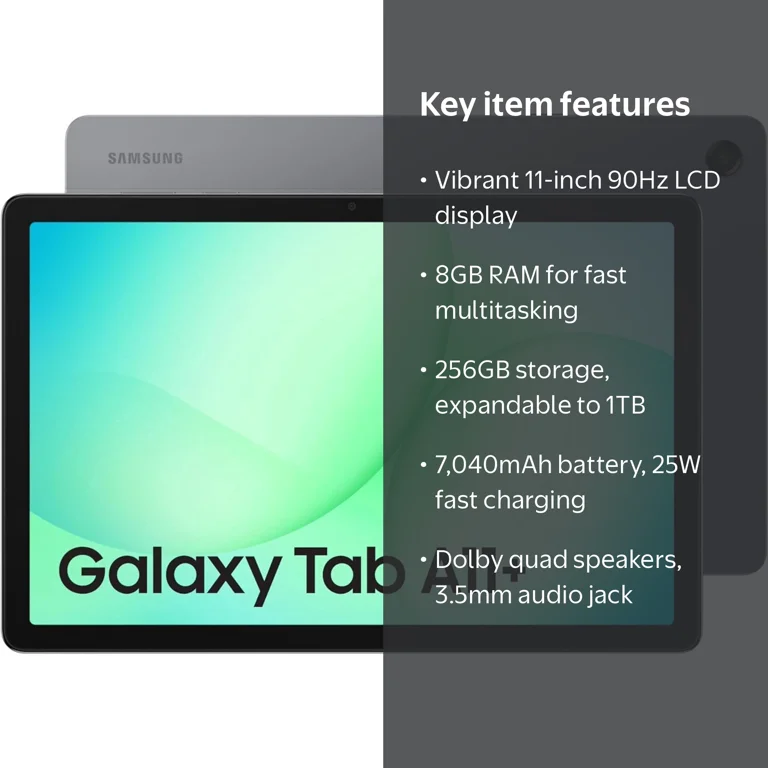 Samsung Galaxy Tab A11+ (Plus) 5G Wi-Fi + Cellular | 256GB + 8GB