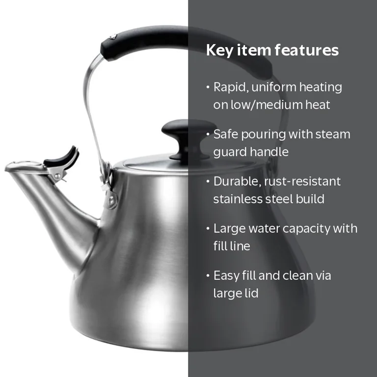 OXO Brew Classic Traditional Brushed Stainless Steel Tea Kettle