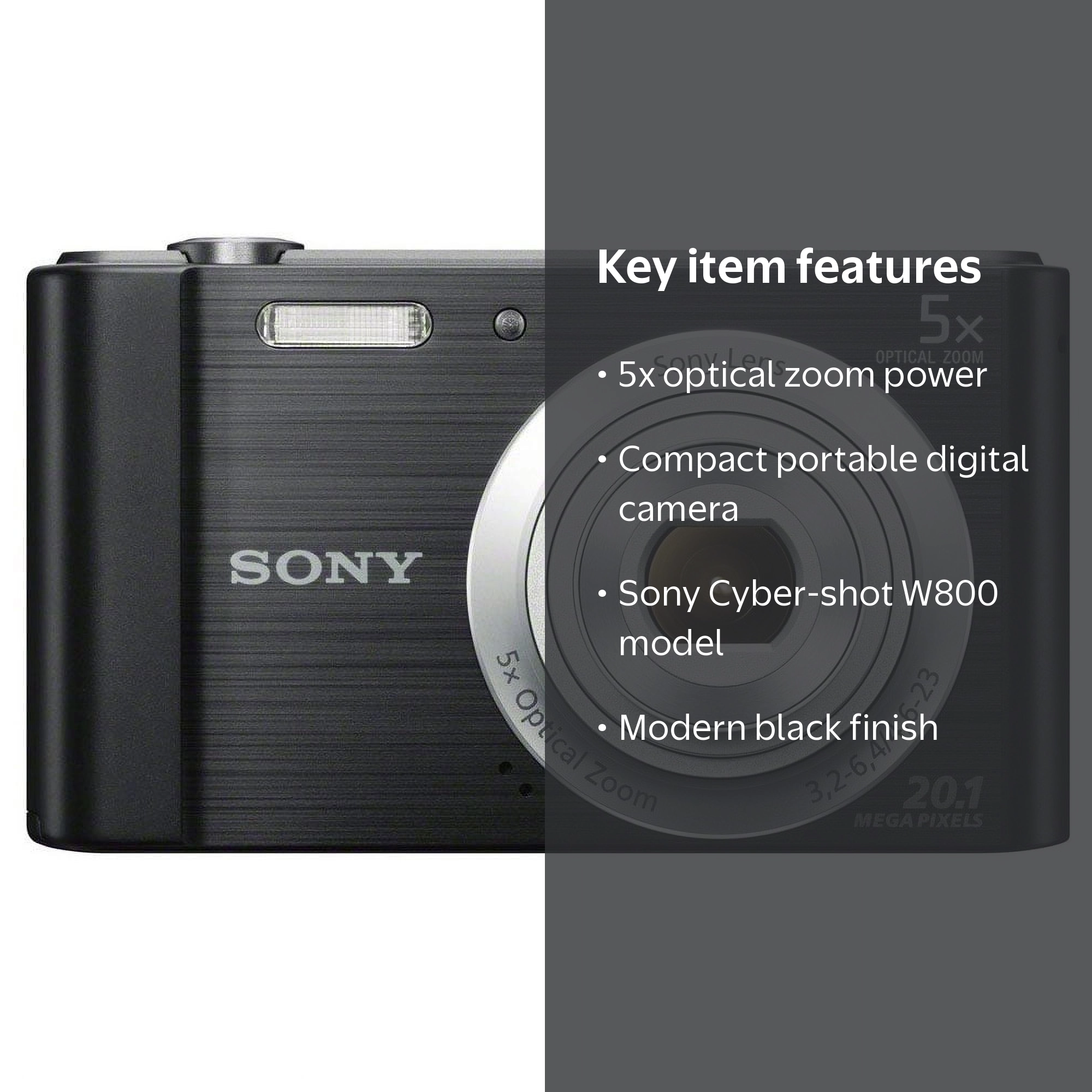 Sony Cyber-shot W800 Compact Digital Camera (Black) - Walmart.com