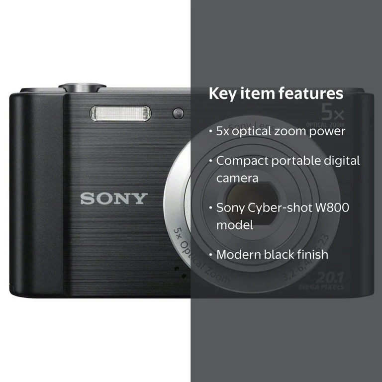 Sony Cyber-shot W800 Compact Digital Camera (Black) - Walmart.com