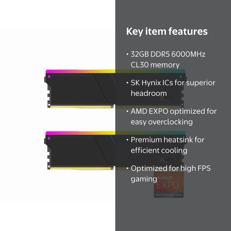 V-COLOR Manta XSky DDR5 32GB (2x16GB) 6000MHz CL30 1.35V SK Hynix