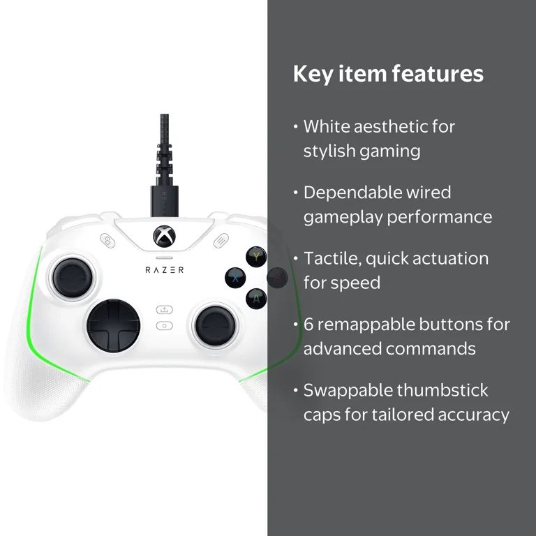 Razer, Xbox Series X|S Wired Gaming Controller White, Chroma RGB