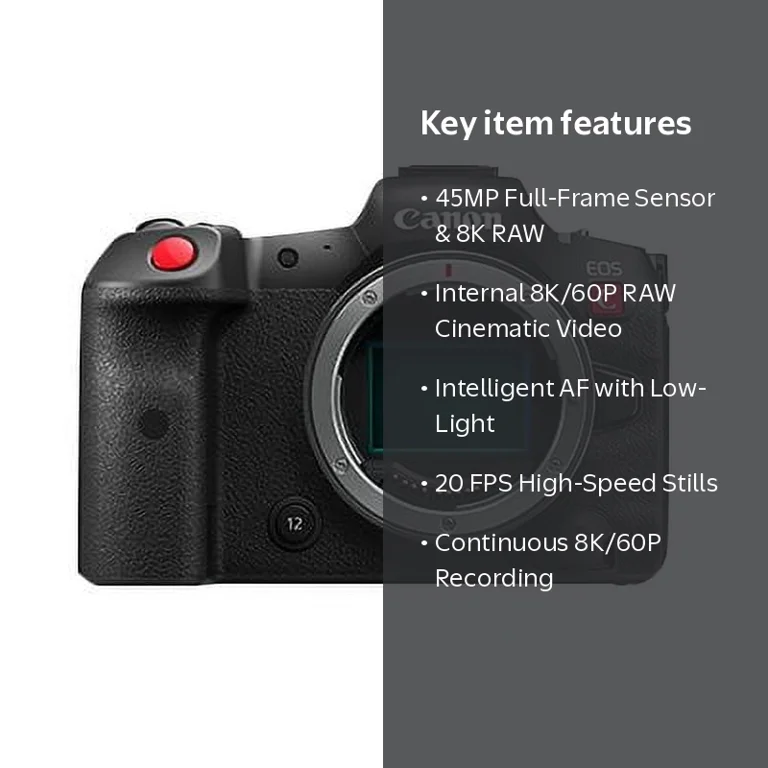 Canon, Mirrorless Digital Cinema Camera, EOS R5 C, Black - Walmart.com