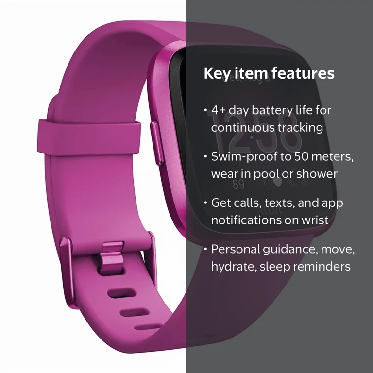 Fitbit Versa Lite Edition Health & Fitness Smartwatch Tracker Pink