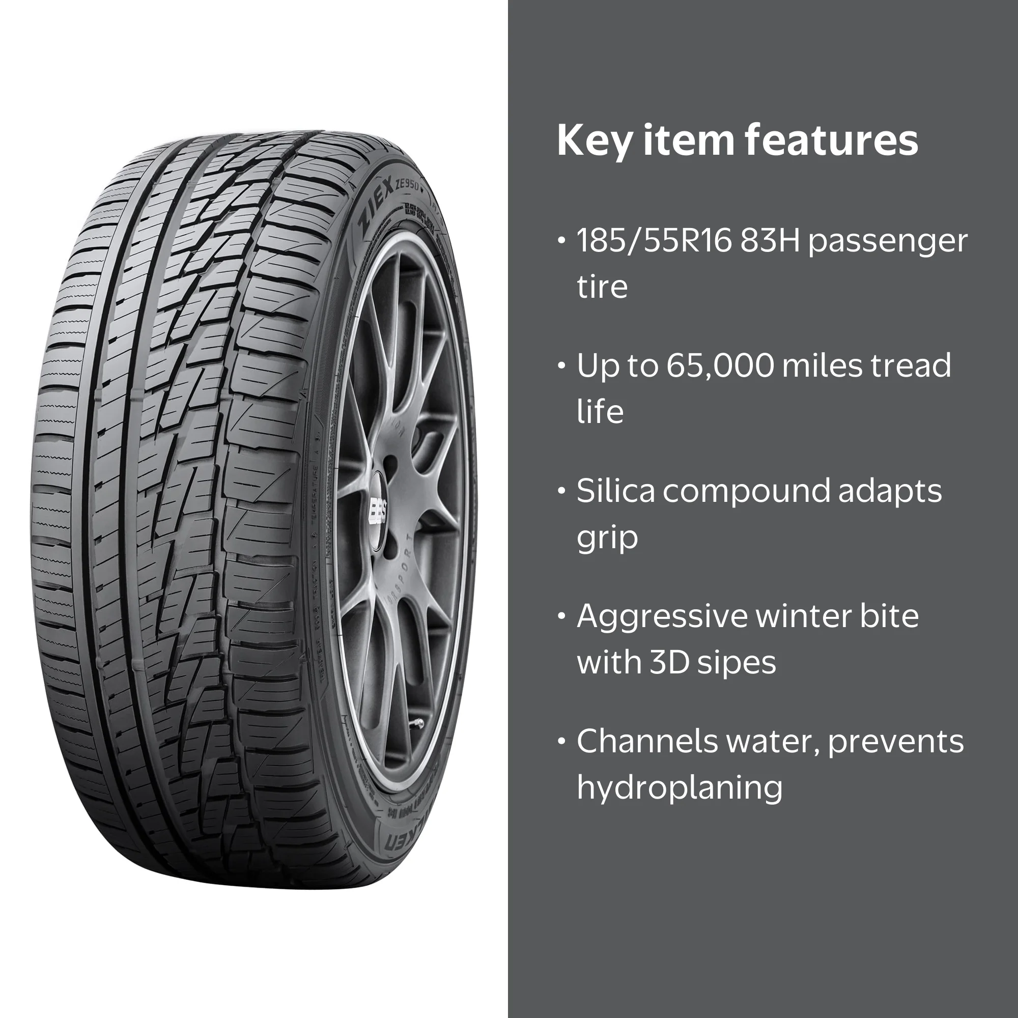 Free Shipping! Falken Ziex ZE950 A/S All Season Passenger Tire 185