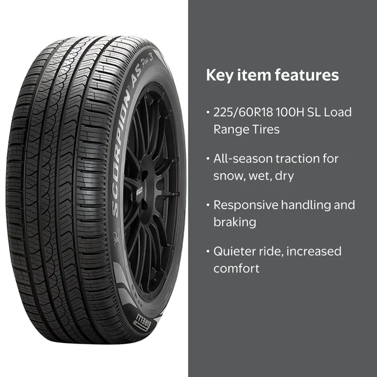 Pirelli 225/60R18 100H PIR Scorpion All Season Plus 3 - Walmart.com