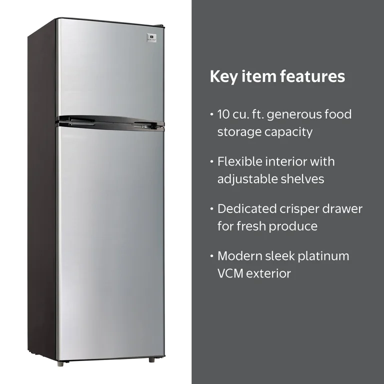 RCA Large 10 Cu. ft Full Fridge Top-Freezer Apartment-Size