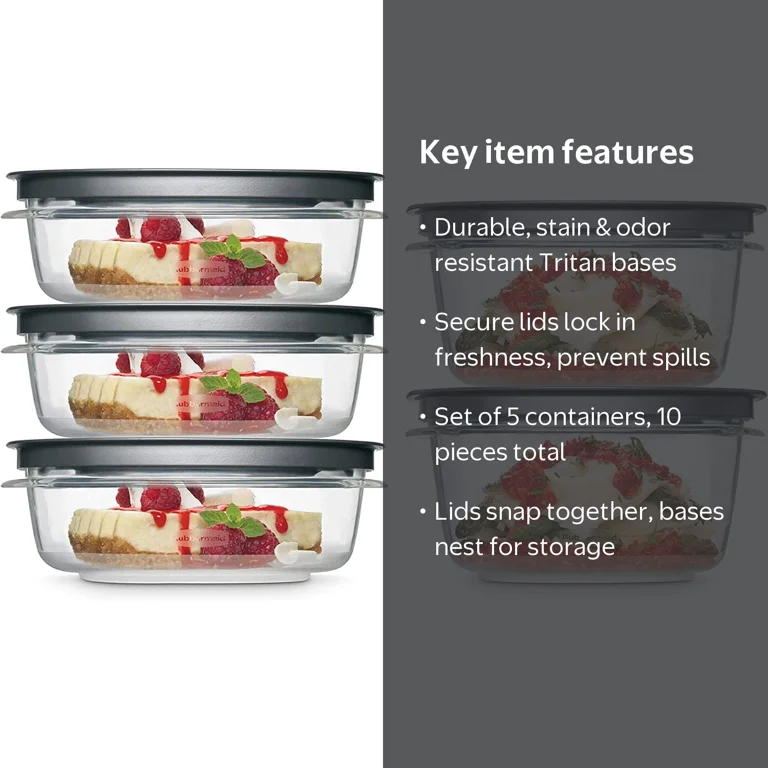 Rubbermaid, Food Storage Containers, Tritan, 10-Piece, Clear