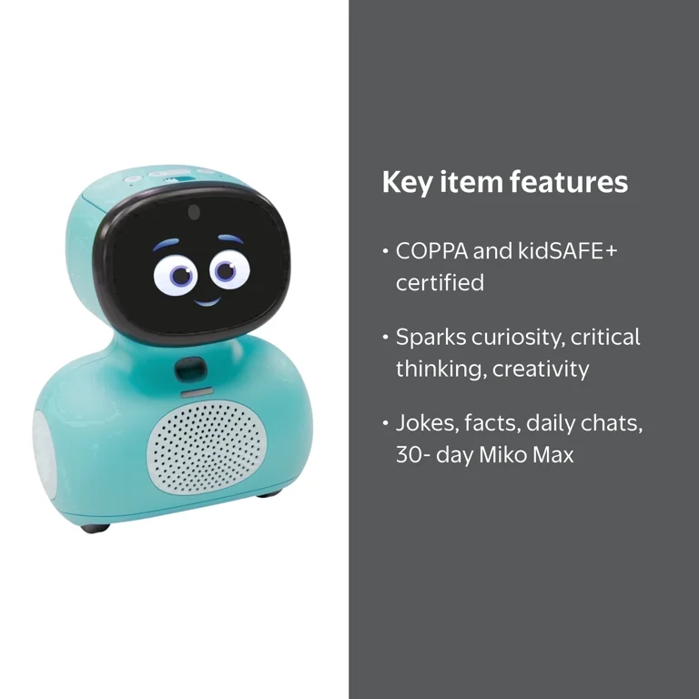 MIKO, Kids AI Robot, Model Mini+, Blue, Learning & Emotional
