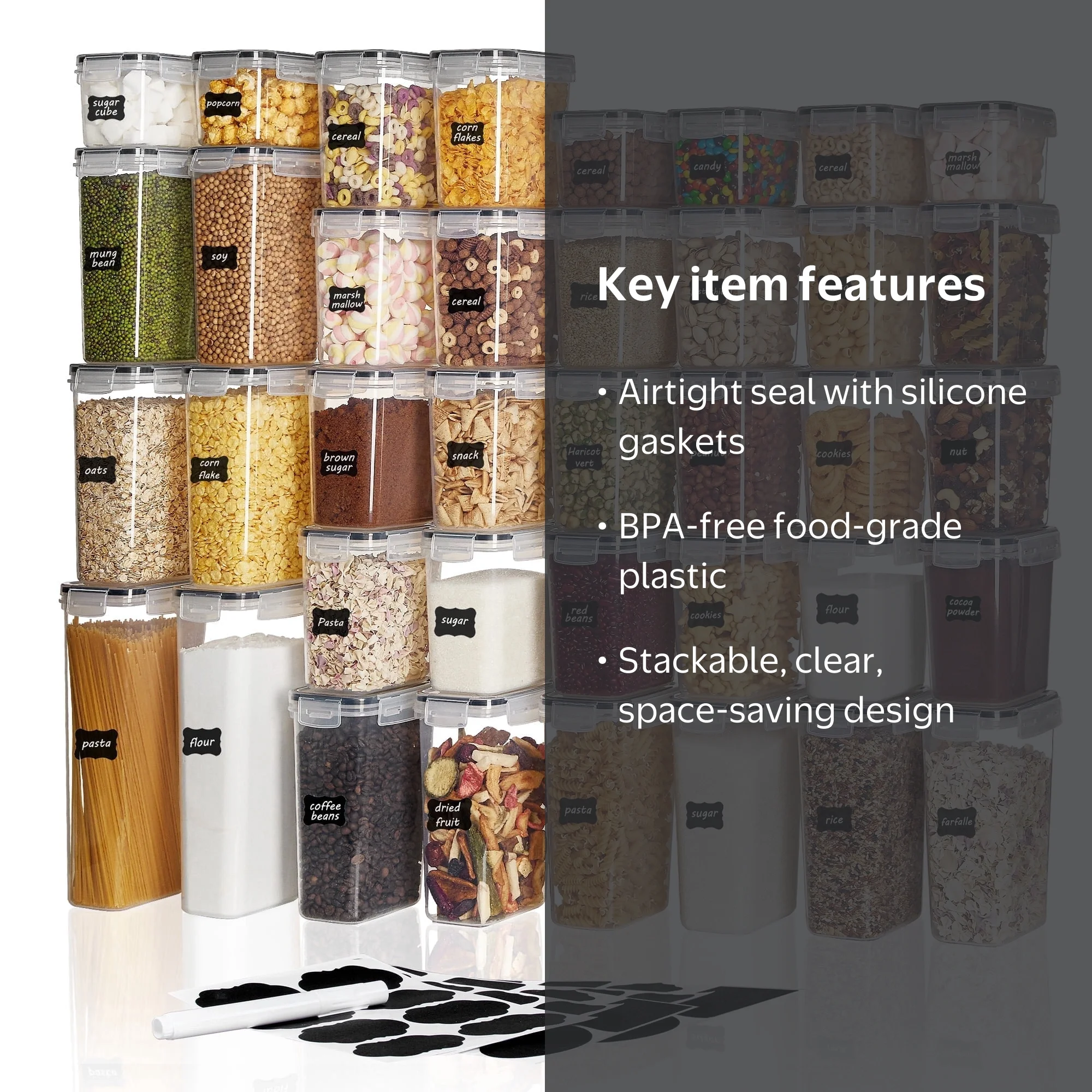 Vtopmart Airtight Food Storage Containers Set, 38pcs Plastic