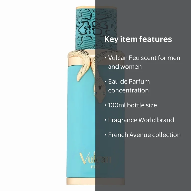Fragrance World Vulcan Feu Eau de Parfum for Men and Women 100ml Fragrance World Vulcan Feu Eau de Parfum for Men and Women 100ml