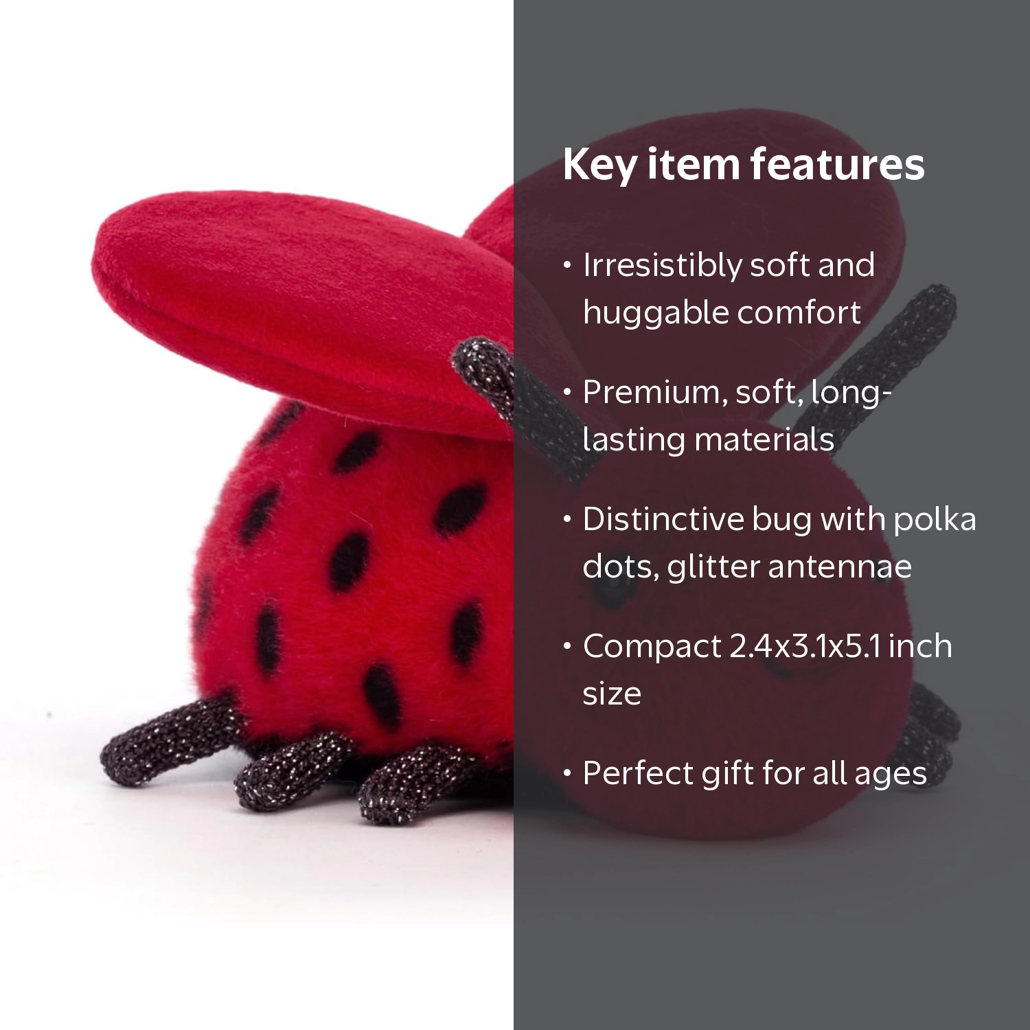 新品　廃盤　 Loulou Love Bug 虫 Jellycat Loulou Love Bug Stuffed Animal, 5 inches, Heart Wings