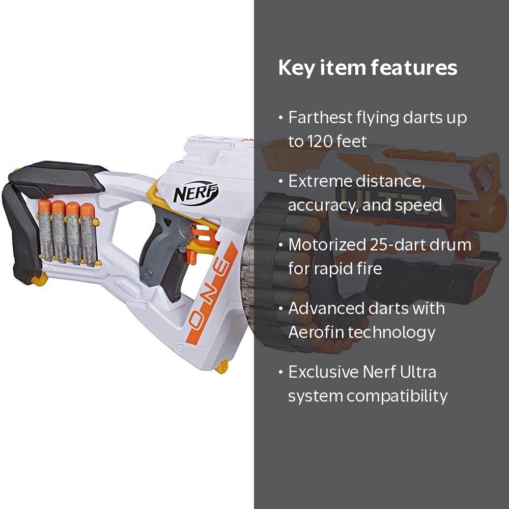 Nerf E6596 Ultra One Motorized Blaster with High Capacity Drum