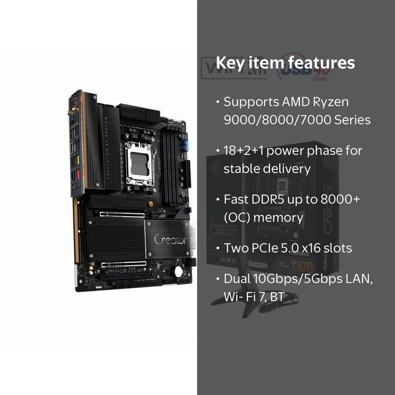 ASRock X870 TAICHI CREATOR AM5 AMD X870 ATX Motherboard - Walmart.com