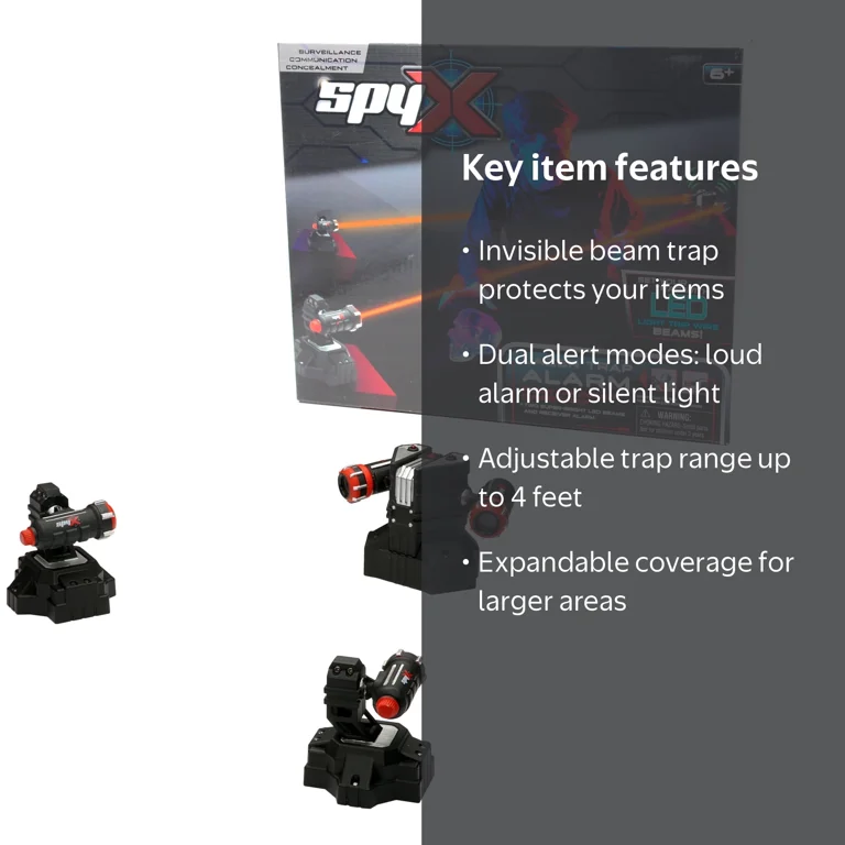 SPYX, Toy, Invisible Beam Barrier and Alarm, Set of 3 Lazer Beams