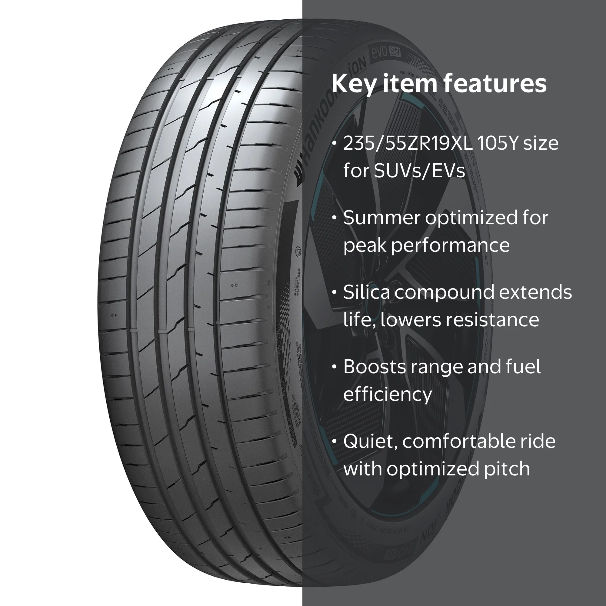 Hankook iON evo SUV IK01A 235/55ZR19XL 105Y - Walmart.com