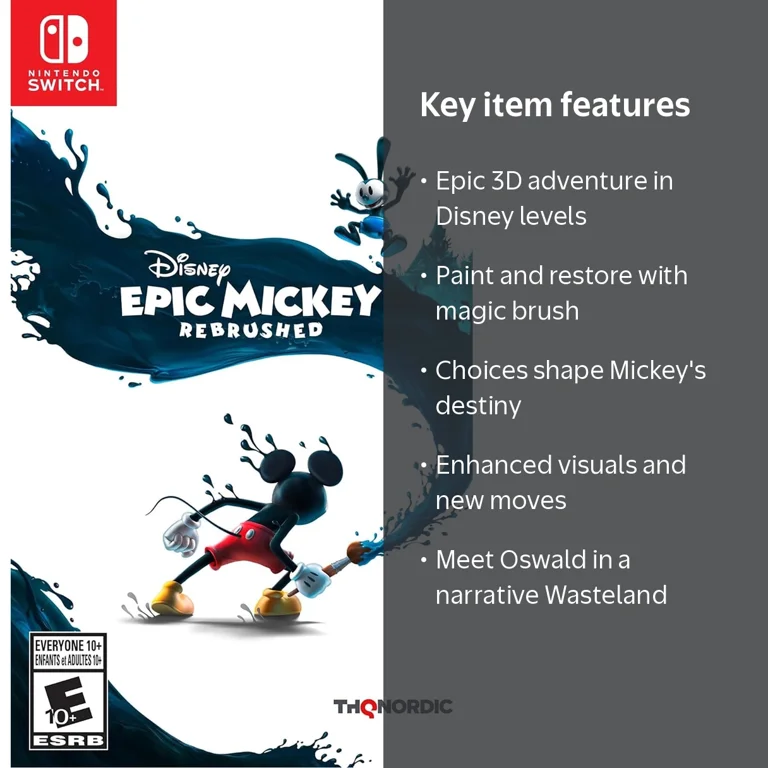 Disney Epic Mickey: Rebrushed, Nintendo Switch - Walmart.com
