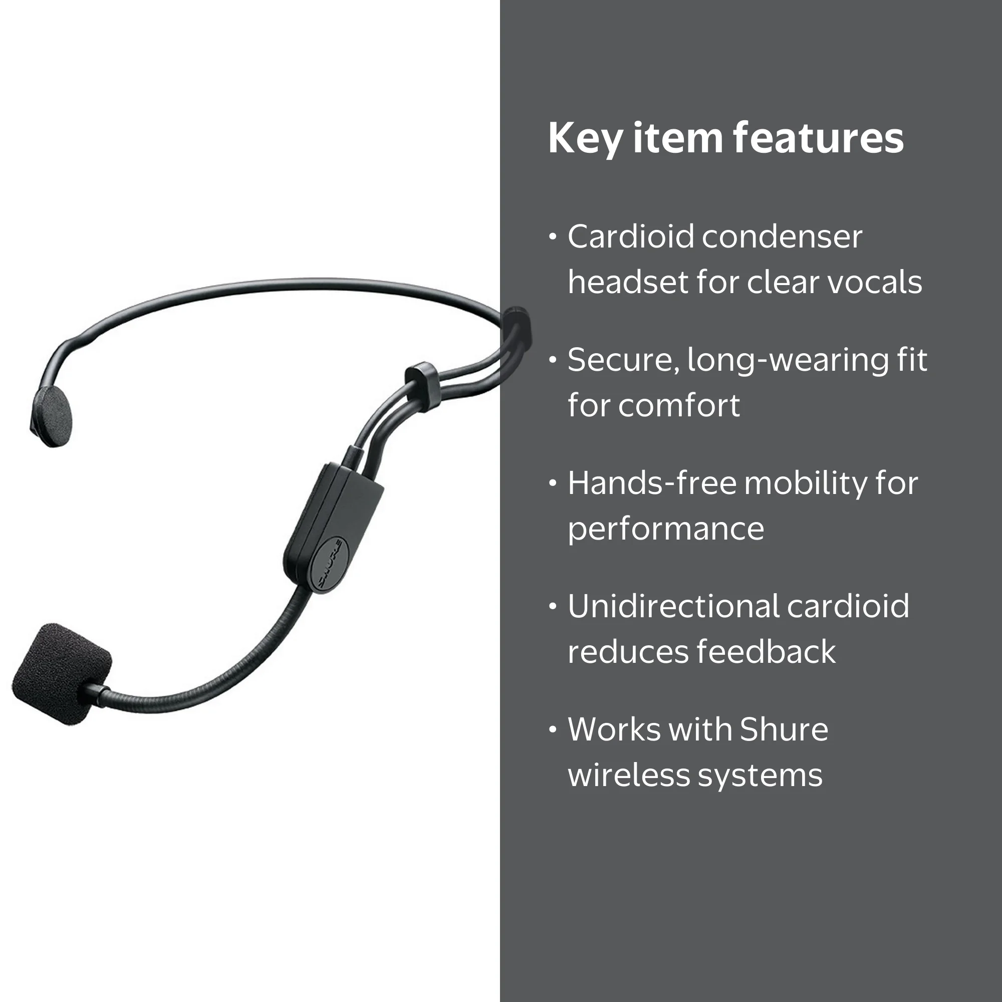 Shure PGA31 Headset Condenser Microphone - Walmart.com