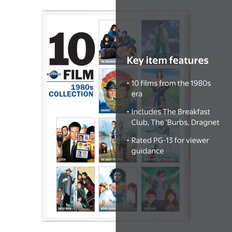 Universal 10-Film 1980s Collection DVD Set with Classic Movies