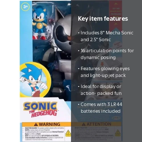 Sonic The Hedgehog Giant Mecha Sonic vs Soic Action Figure Set