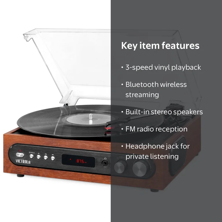 Victrola All-in-1 Bluetooth Record Player with Built in Speakers