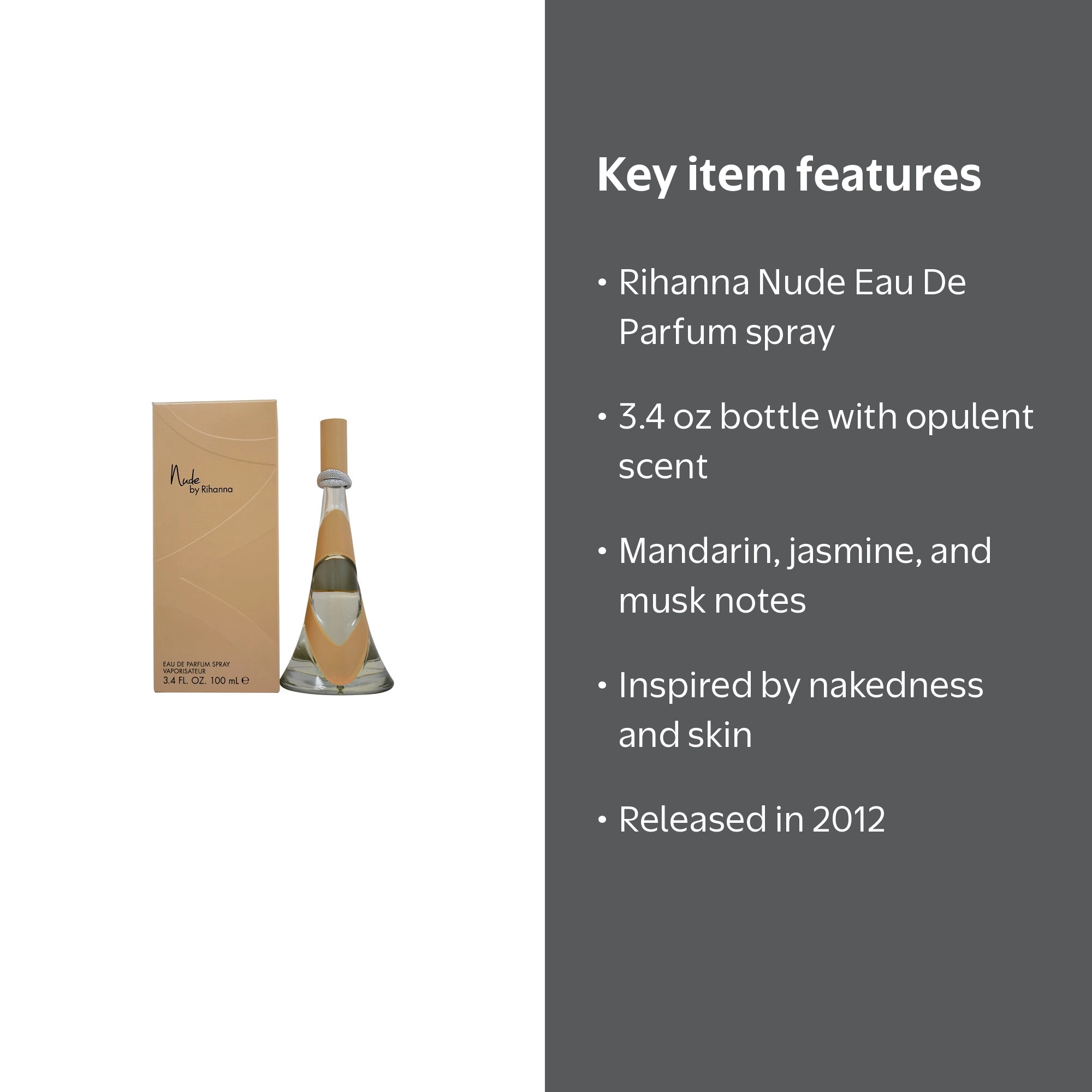 Rihanna Nude Perfume-Sensual Eau De Parfum Spray for Women 3.4 oz