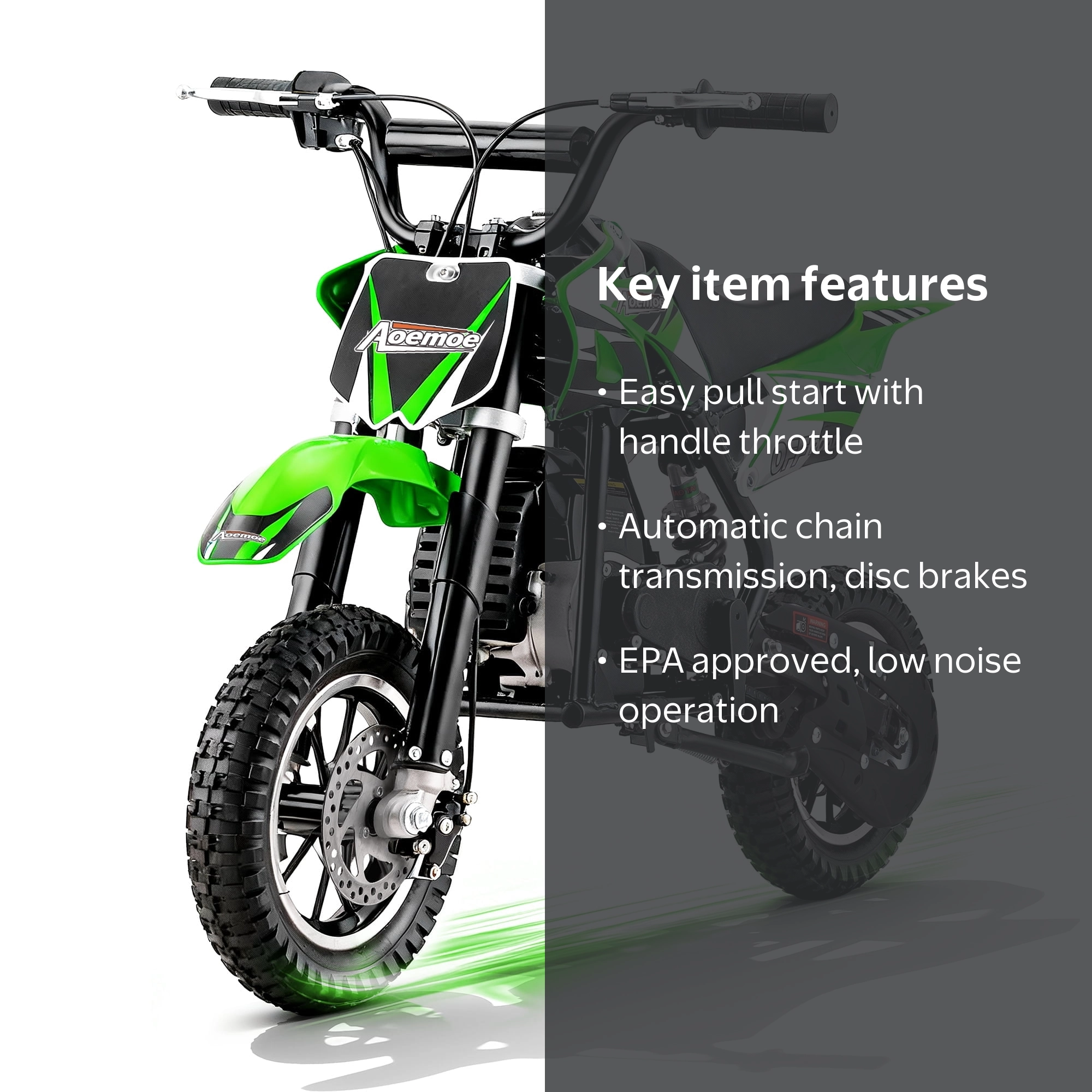 Aoemoe DB1 Gasoline 40CC Dirt Bike, GREEN, 26