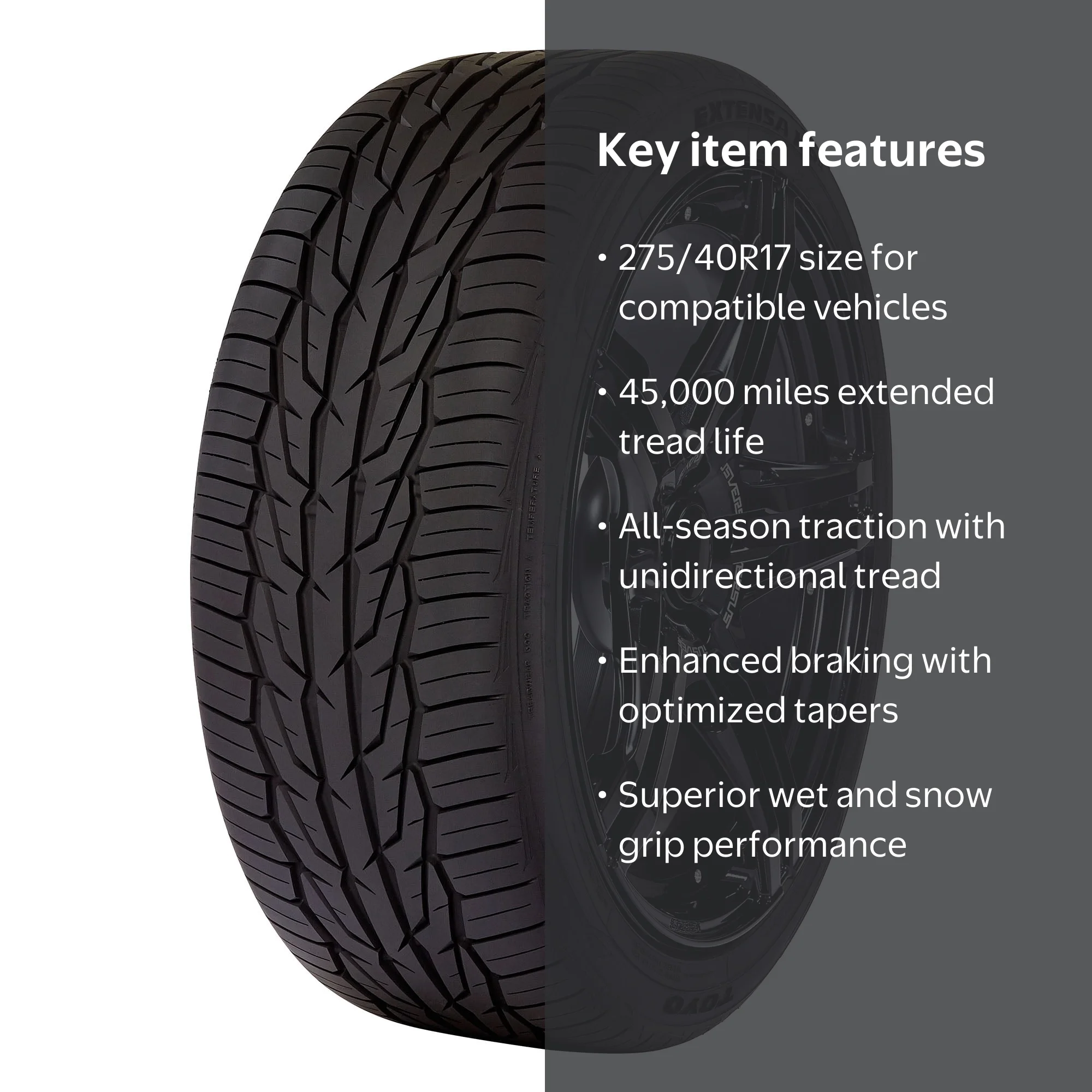 Free Shipping! Toyo Extensa HP II 275/40R17 98W All Season