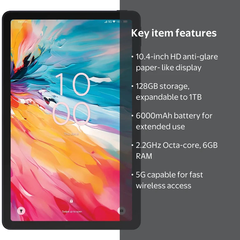 Straight Talk TCL Tablet NXTPaper 10 5G, 128GB, Blue - Prepaid