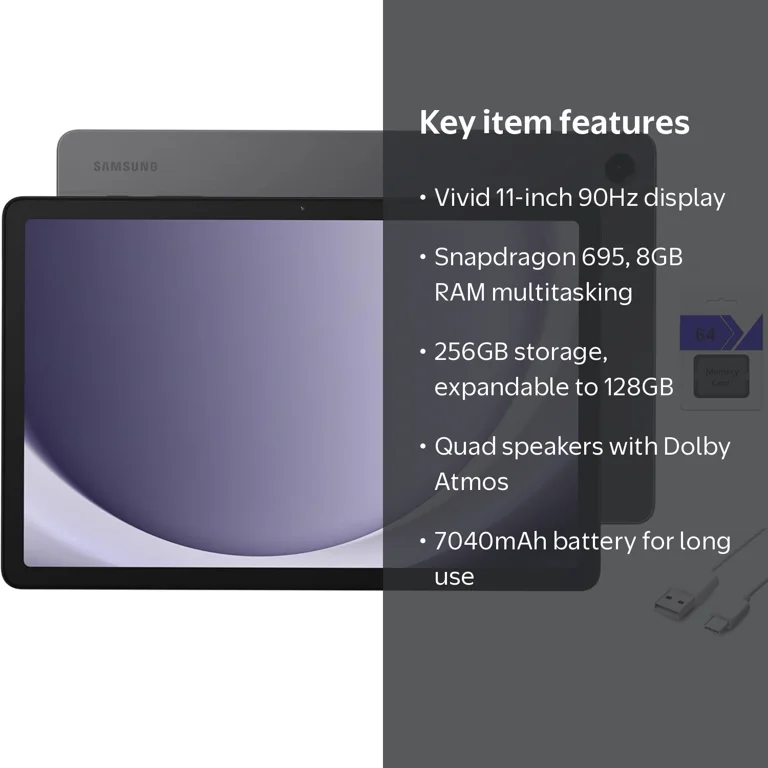SAMSUNG Galaxy Tab A9+ 11'' LCD 256GB Android WiFi Tablet, Big