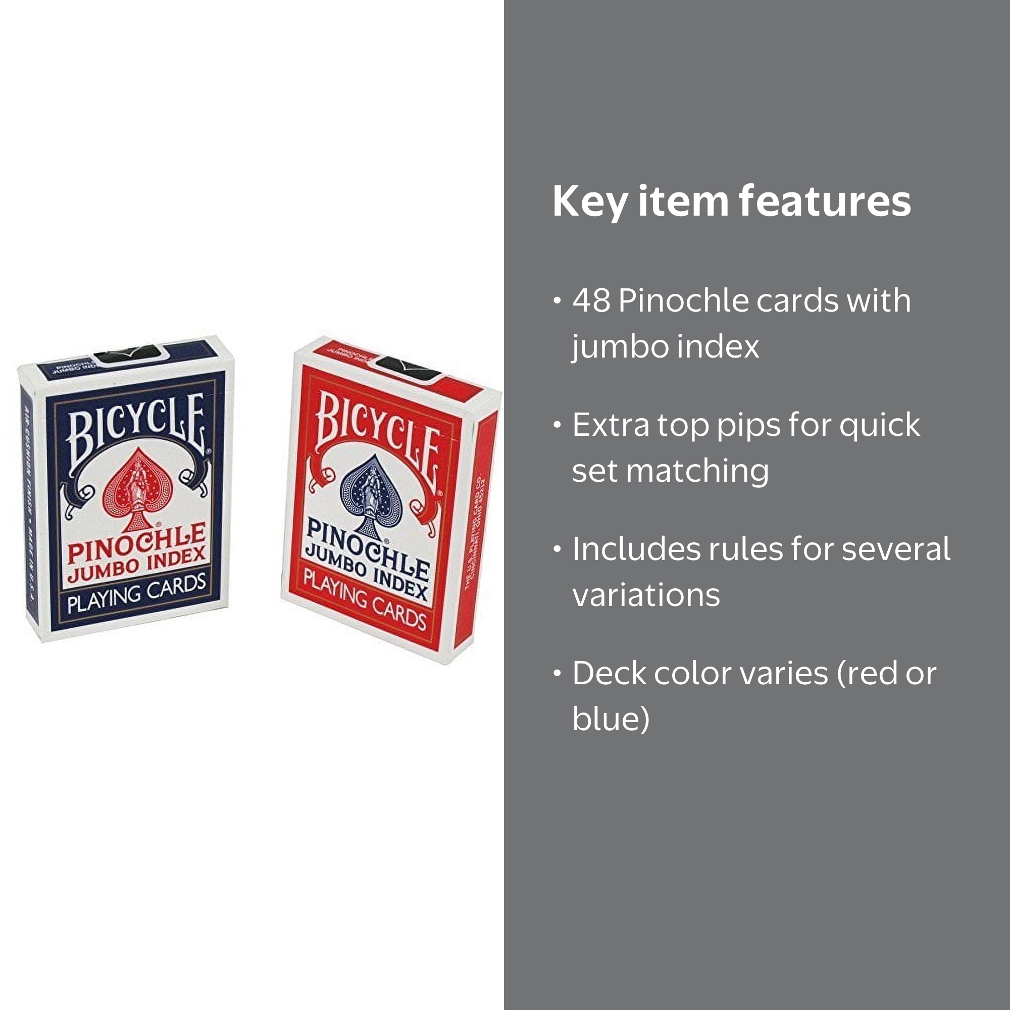 新品未開封 Bicycle Jumbo Index 6個セット Bicycle, Pinochle Jumbo Index Playing Cards, Colors May Vary (Red