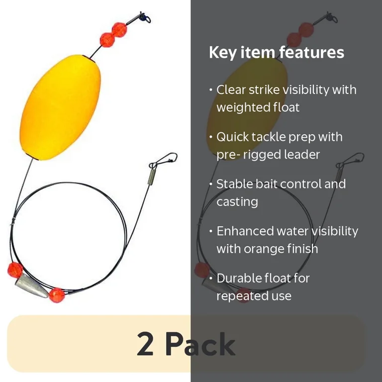 Comal 2 Pack Weighted Oval Float Leader for Saltwater Bay Fishing