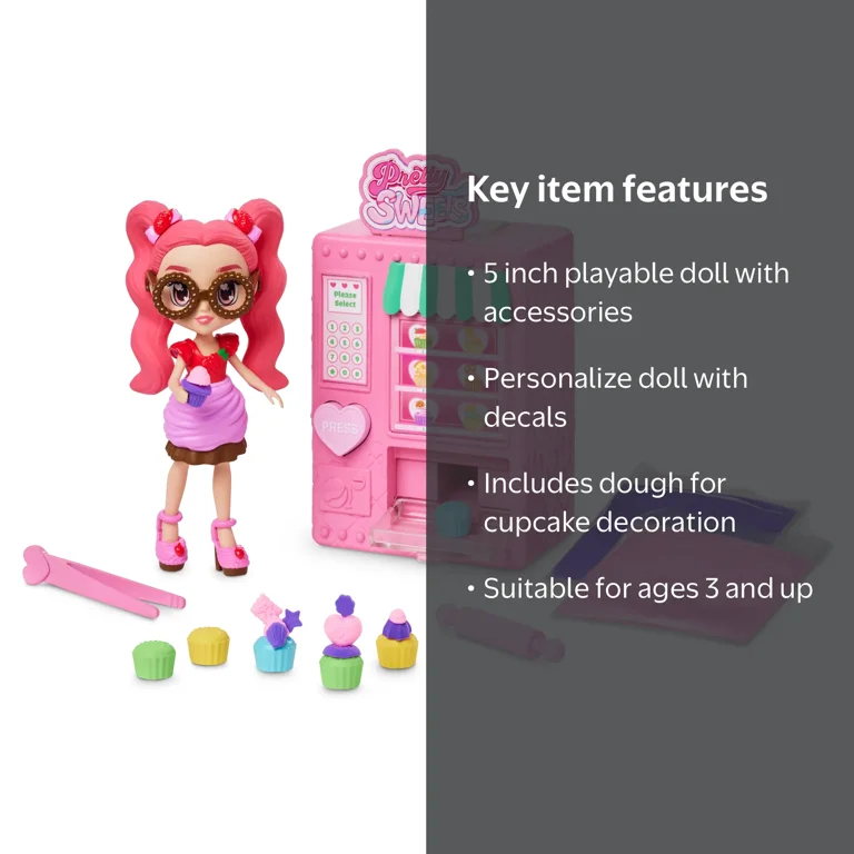 Pretty Sweets Chloe Cupcake 5-inch Doll & Vending Machine Playset