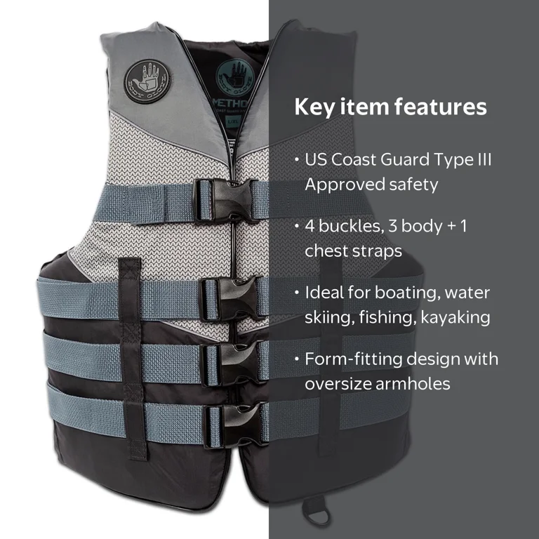 Body Glove, Life Vest, Coast Guard Approved, 4XL, Black - Walmart.com