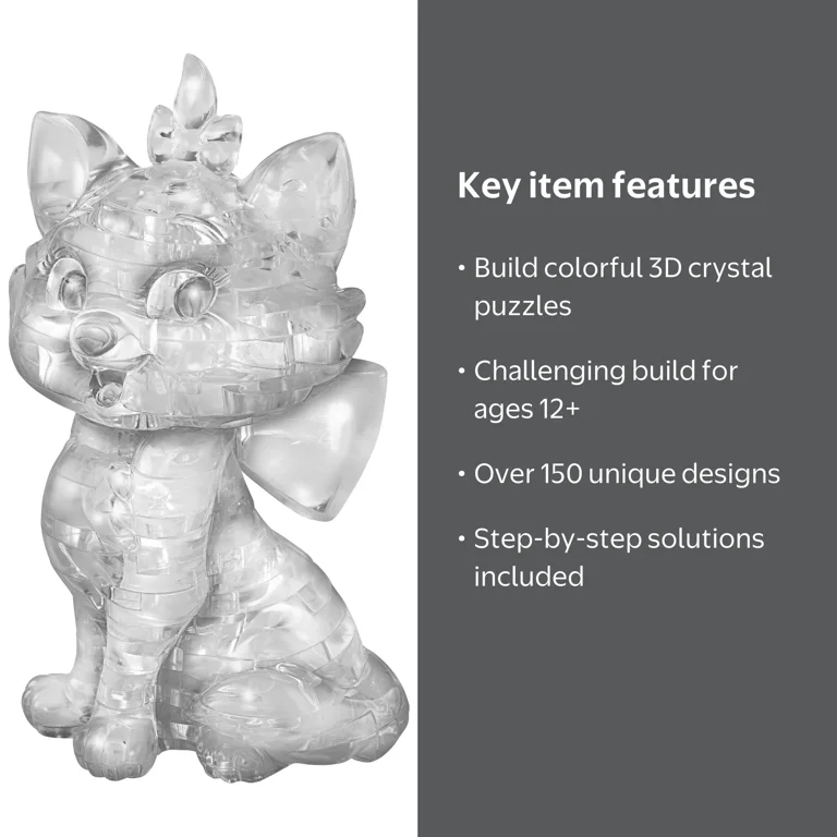 3Dクリスタル　メア Disney Marie 3D Crystal Puzzle - Challenging Brainteaser - Walmart.com