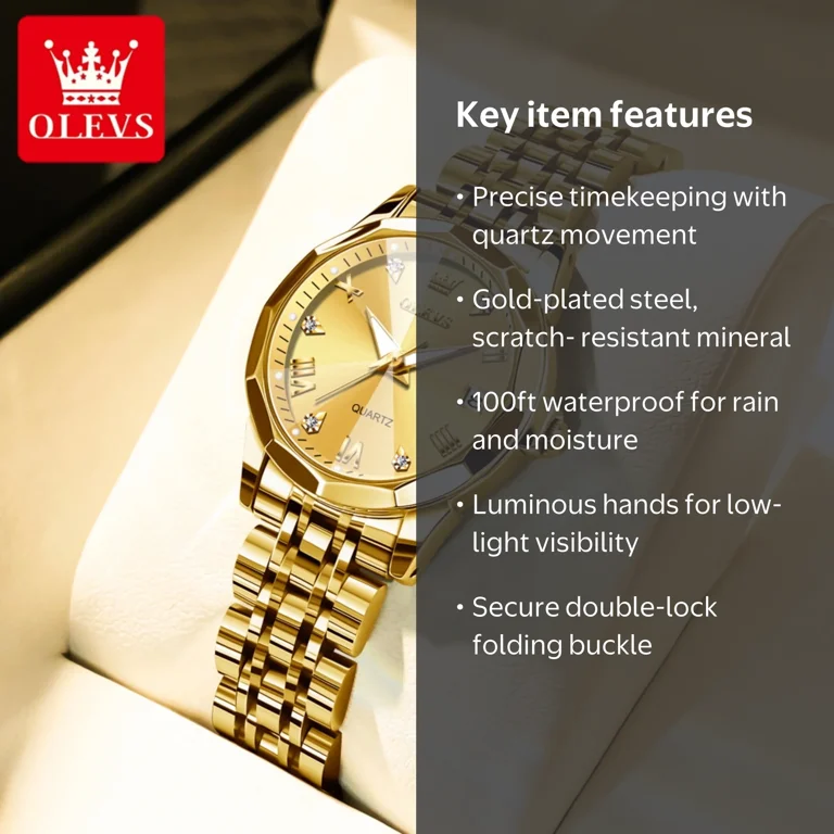 OLEVS Watches for Women Luxury Casual Dress Analog Quartz  display picture 3