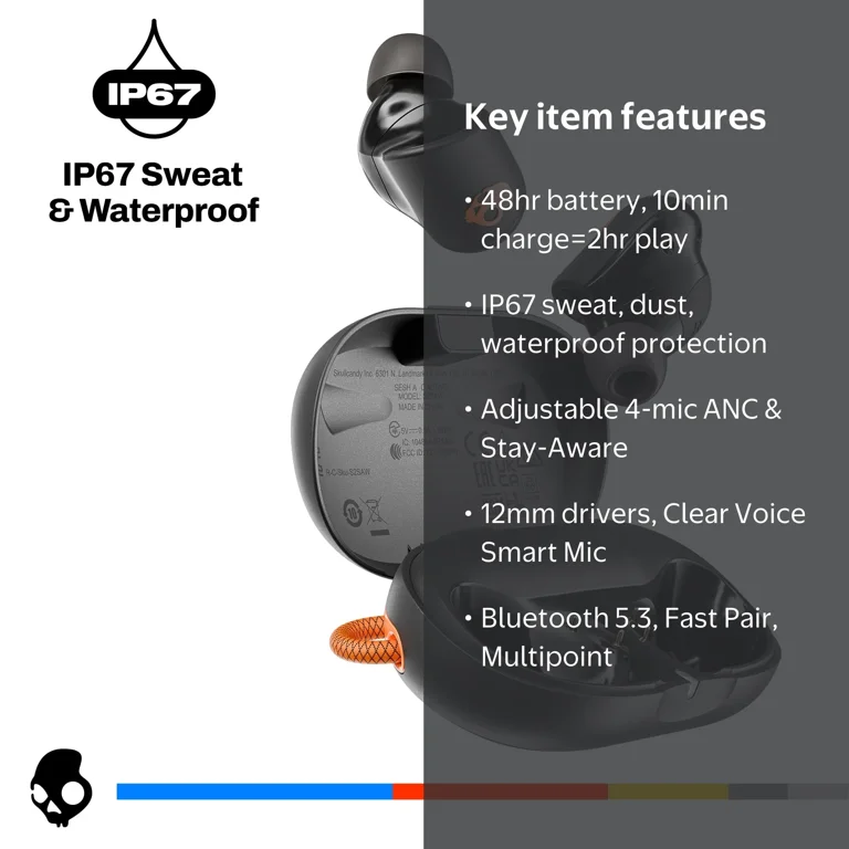 Skullcandy, Earbuds, Sesh ANC Active XT, Waterproof, Wireless